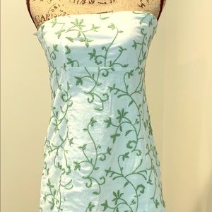 Beautiful summer dress with green embroidery